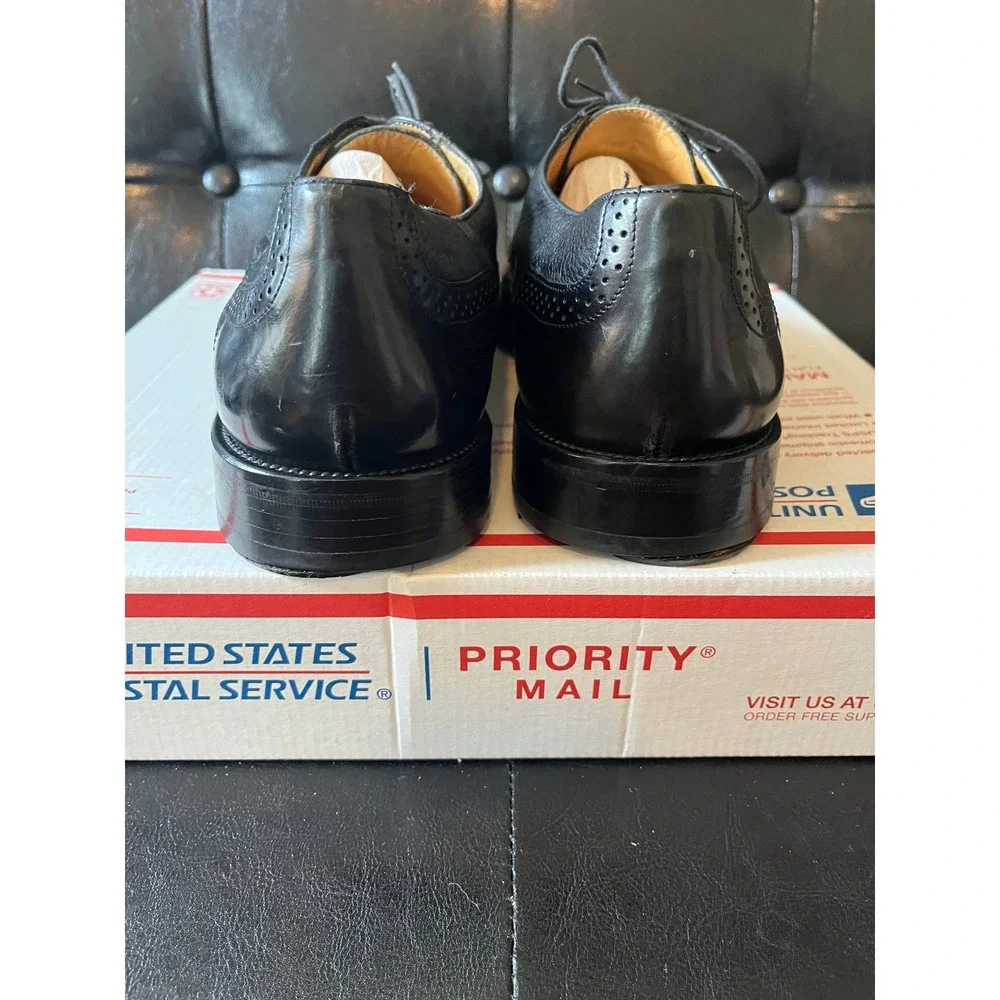 Vintage Mezlan Marque‎ Black Cap Toe Wingtip Oxfords